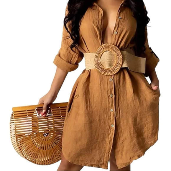 Women’s Summer Linen Dress NWT (belt is not included) - Picture 1 of 4